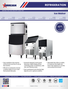 Omcan 46452 - 30″ Ice Maker Machine with 375 lb. Ice Bin – Ice Yield 500 lb. per Day