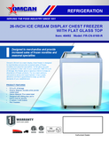 Omcan 46492 - 26" Ice Cream Display Chest Freezer with Flat Glass Top, 5.5 cu.ft. (156 L)