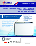 Omcan 46494 - 50" Two (2) Door Ice Cream Display Chest Freezer with Flat Glass Top, 13.1 cu.ft. (370 L)