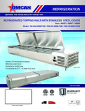 Omcan 46497 - 78" Refrigerated Topping Rail with Stainless Steel Cover