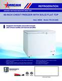 Omcan 46504 - 60" One (1) Door Chest Freezer with Solid Flat Top, 15.3 cu.ft. (433 L)
