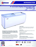 Omcan 46730 - 71" Two (2) Door Ice Cream Display Chest Freezer with Flat Glass Top, 20 cu.ft (566 L)