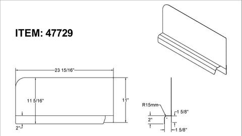 Omcan 47729 - Stainless Steel Splash Guard for 20″ x 20″ Pot Sinks – Left