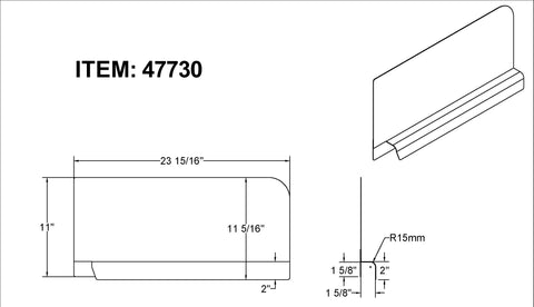 Omcan 47730 - Stainless Steel Splash Guard for 20″ x 20″ Pot Sinks – Right