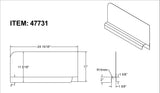 Omcan 47731 - Stainless Steel Splash Guard for 18″ x 21″ Pot Sinks – Left