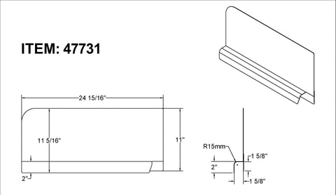 Omcan 47731 - Stainless Steel Splash Guard for 18″ x 21″ Pot Sinks – Left