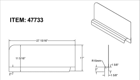 Omcan 47733 - Stainless Steel Splash Guard for 24″ x 24″ Pot Sinks – Left