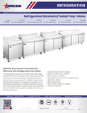 Omcan 50046 - 47″ Two (2) Door Refrigerated Prep Table, 9.5 cu.ft. (270 L), Stainless Steel