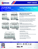 Omcan 58008 - Juneau 60″ Two (2) Door Refrigerated Prep Table, 8.9 cu.ft (249 L), Stainless Steel