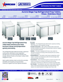 Omcan 59050 - Aurora 47″ Two (2) Door Mega Refrigerated Prep Table, 9.5 cu.ft. (269 Liter), Stainless Steel