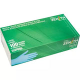 Zenith SGP856 - Puncture-Resistant Medical-Grade Disposable Gloves, Large, Nitrile, 3.5-mil, Powder-Free, Blue, Class 2