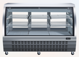 Omcan 50085 - 64″ Two (2) Shelf Floor Refrigerated Showcase, 22 cu.ft. (620 L), Stainless Steel