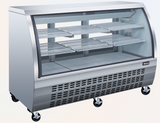 Omcan 50085 - 64″ Two (2) Shelf Floor Refrigerated Showcase, 22 cu.ft. (620 L), Stainless Steel