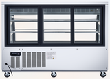 Omcan 50085 - 64″ Two (2) Shelf Floor Refrigerated Showcase, 22 cu.ft. (620 L), Stainless Steel