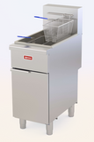 Omcan 48555 - 40 lbs. Capacity Natural Gas Open Pot Floor Model Fryer - 100,000 BTU