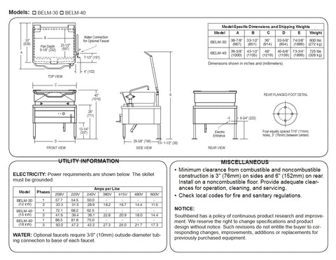 Reconditioned - Southbend BELM-40 Electric Tilting Skillet