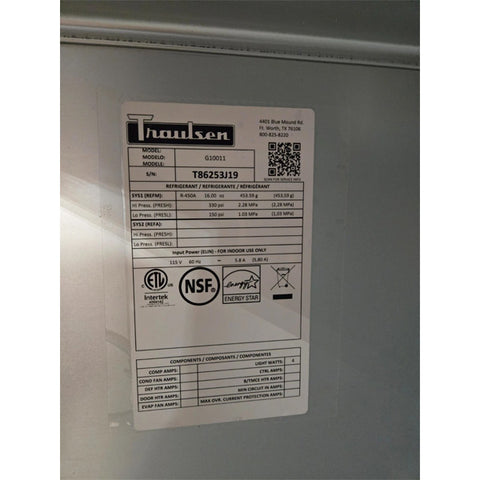 Never Been Used - Traulsen G10011 - Reach-In Refrigerator with One Door - 23.4 Cu. Ft.
