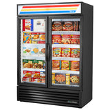 True GDM-49F-HC~TSL01 - 54.2" Double Swinging Glass Door Display Freezer