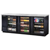 True TBB-4G-HC-LD - 90.4" Bar Cooler with Three Swinging Glass Doors