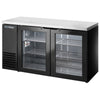 True TBB24-60-2G-Z1-SFT-B-1 - 60.2" Bar Cooler with Two Swinging Glass Doors