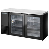 True TBB24-60-2G-Z1-SFT-B-1 - 60.2" Bar Cooler with Two Swinging Glass Doors