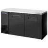 True TBB24-60-2S-Z1-SFT-B-1 - 60.2" Bar Cooler with Two Swinging Solid Doors