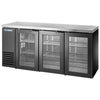 True TBB24-72-3G-Z1-SFT-B-1 - 72.2" Bar Cooler with Three Swinging Glass Doors