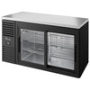 True TBR60-RISZ1-L-B-11-1 - 60" Bar Cooler with Two Sliding Glass Doors
