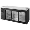 True TBR72-RISZ1-L-B-111-1 - 72" Bar Cooler with Three Sliding Glass Doors