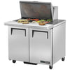 True TSSU-36-12M-B-HC - 36" Mega Top Refrigerated Prep Table with Two Doors