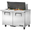 True TSSU-48-18M-B-HC - 48" Mega Top Refrigerated Prep Table with Two Doors