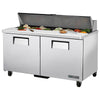 True TSSU-60-16-HC - 60" Refrigerated Prep Table with Two Doors