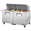 True TSSU-60-24M-B-ST-HC - 60" Mega Top Refrigerated Prep Table with Two Doors