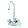 T&S Brass 5F-4WLX03 - Wall-Mounted Faucet with Lever Handles - 3" Swivel Gooseneck Nozzle