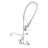 T&S Brass B-0133-12-CR-B - Wall-Mounted Pre-Rinse Assembly with 44" Hose and Add-On Faucet - 12" Swing Nozzle - Ceramic Cartridges with Check Valves