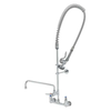 T&S Brass - Wall-Mounted Pre-Rinse Assembly with 44" Hose and Add-On Faucet - 12" Swing Nozzle