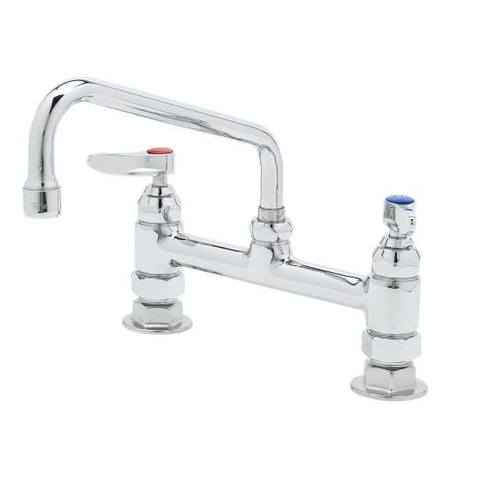 T&S Brass B-0220-060X - Deck-Mounted Faucet with Lever Handles - 8" Swing Nozzle