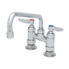 T&S Brass B-0226 - Deck-Mounted Double Pantry Faucet with Lever Handles - 10" Swing Nozzle