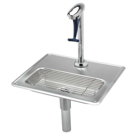 T&S Brass B-1230-12 - Water Station with 12" Pedestal Glass Filler & Drip Pan Assembly