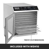 Waring Commercial WDH10 - Food Dehydrator with 10 Racks and Digital Controls