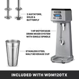 Waring Commercial WDM120TX - Single Spindle Drink Mixer with Three Speeds & Timer