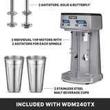 Waring Commercial WDM240TX - Double Spindle Drink Mixer with Three Speeds & Timer