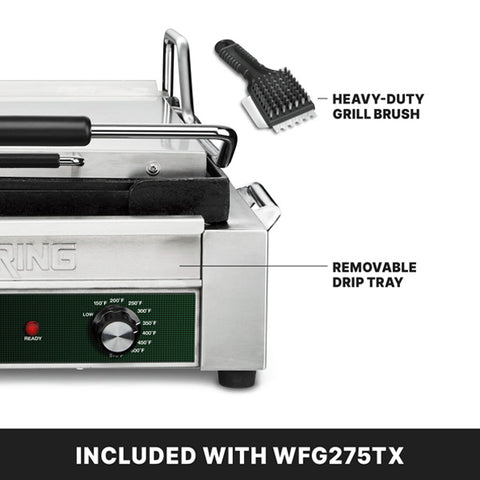Waring Commercial WFG275TX - 14" x 14" Smooth Panini Grill with Programmable Timer