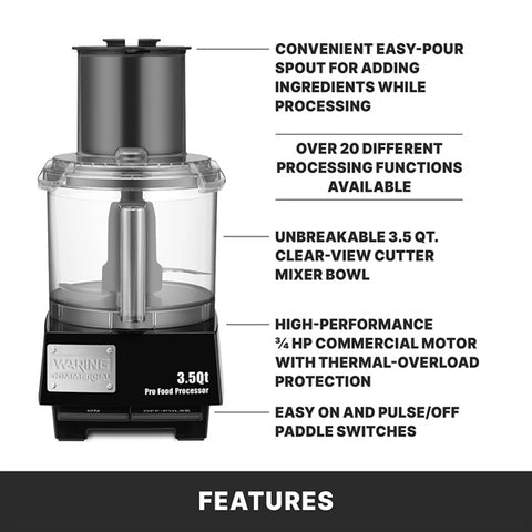 Waring Commercial WFP14S - 3.5 Qt. Food Processor - 3/4 HP