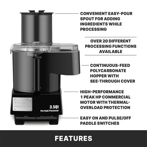 Waring Commercial WFP14SC - 3.5 Qt. Combination Food Processor - 1 HP
