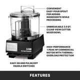 Waring Commercial WFP14SW - 3.5 Qt. Food Processor with Flat Lid - 1 HP