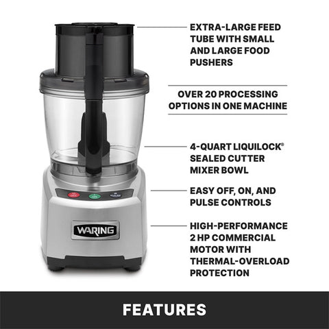 Waring Commercial WFP16S - 4 Qt. Food Processor - 2 HP