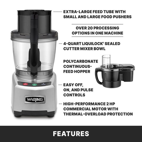 Waring Commercial WFP16SCD - 4 Qt. Combination Food Processor with Dicing - 2 HP