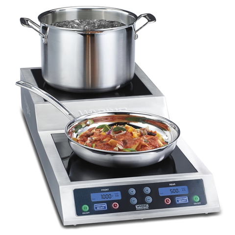 Waring Commercial WIH800 - 11" Commercial Double Induction Cooker with Step Up - 240v, 3600w