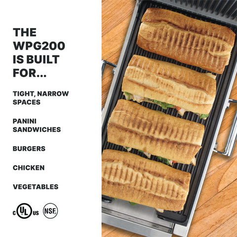 Waring Commercial WPG200 - 7.75" x 14.5" Grooved Panini Grill